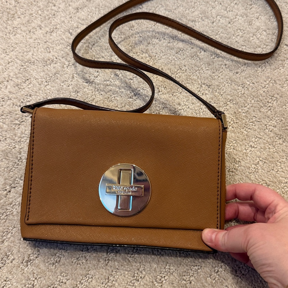 Kate Spade light brown Newbury Lane Sally  leather Crossbody bag